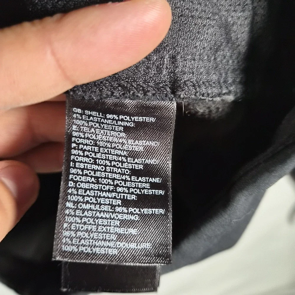 The North Face Men's XL Apex Softshell Jacket Black Gray Full Zip Fleece Lined
